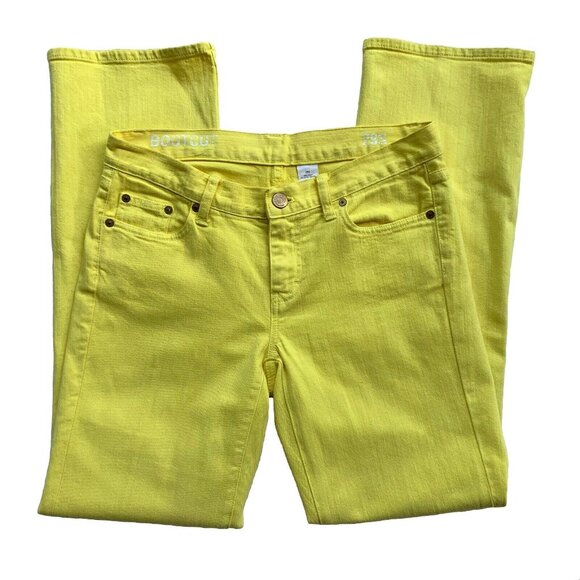 Women's Boot Cut Low Rise Jeans Bright Yellow - Picture 3 of 14